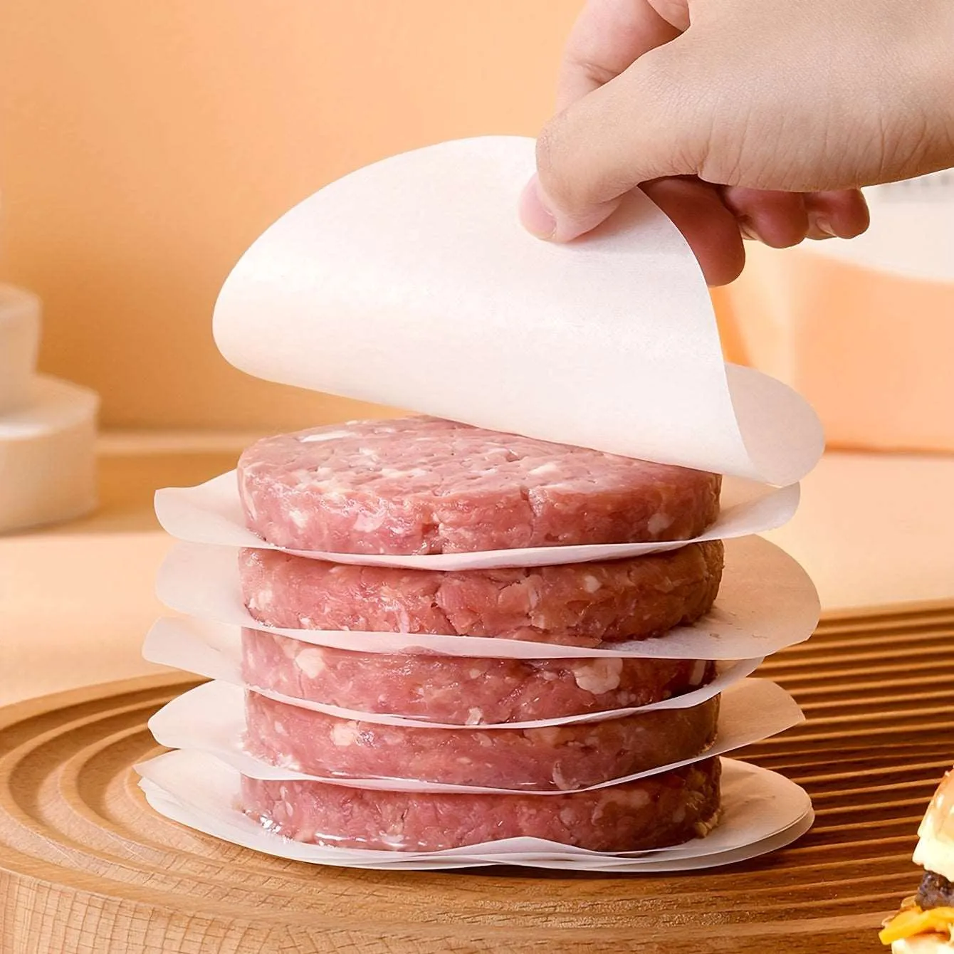 1000 sheets Non-Stick Hamburger Patty Paper for Easy Separation and Oil-Free Baking