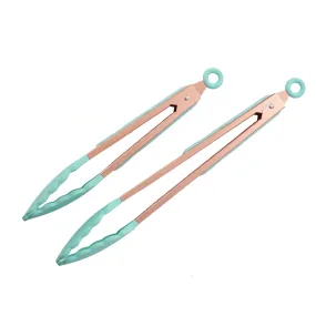 2 pcs Stainless Steel/Silicone Tongs