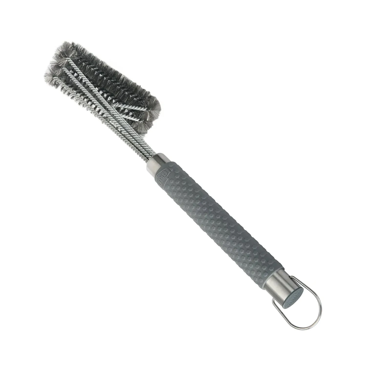 2255 3-head Grill Brush with Stainless Steel Bristles and Soft-Grip Handle