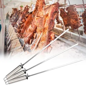 2331 Long Stainless Steel BBQ Grill Bar Sticks With Handle Reusable Grill Skewers Outdoor Camping