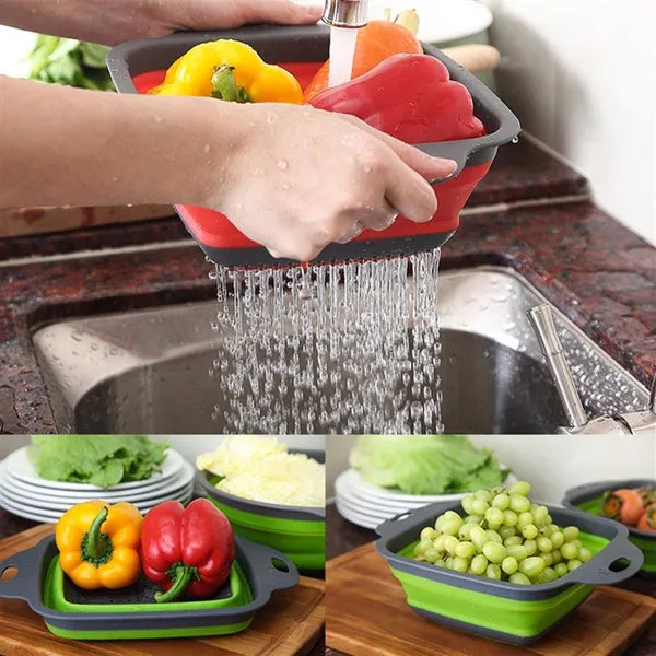 2380 Plastic Folding Basket / Strainer for Kitchen