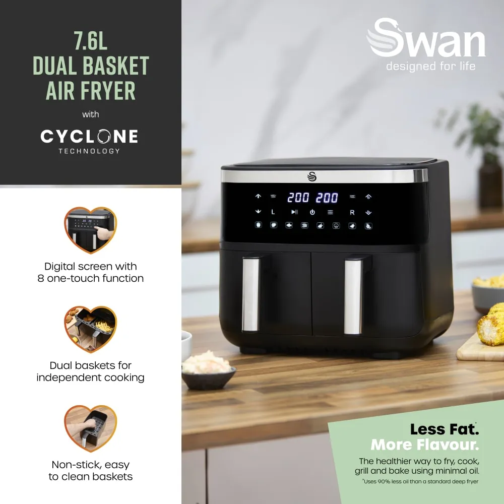 7.6 Litre Cyclone Dual Digital Air Fryer