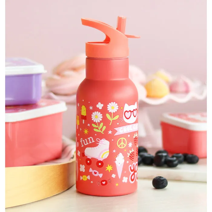 A Little Lovely Company Stainless Steel Drink Bottle: Fun