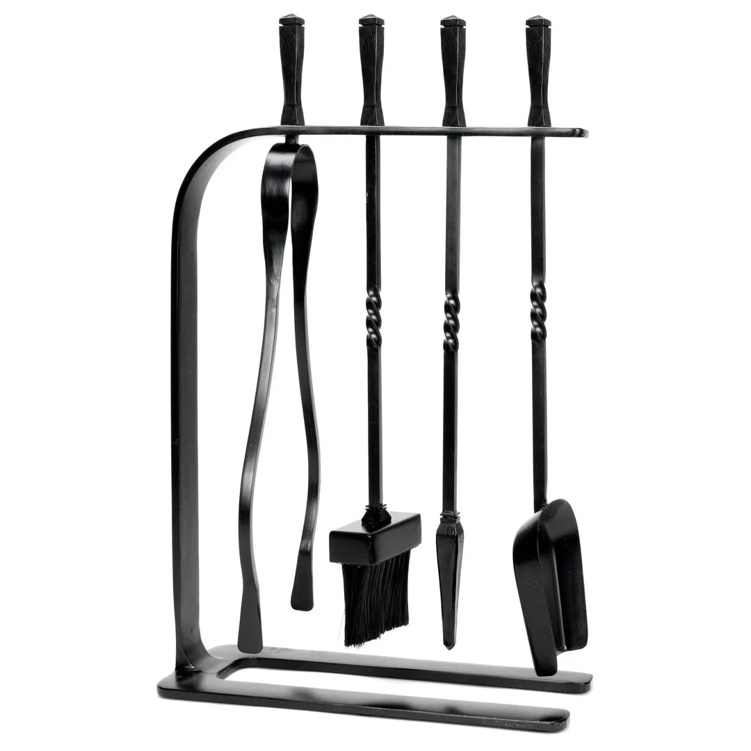 Arc Hanging Fireplace Tool Set - Matt Black