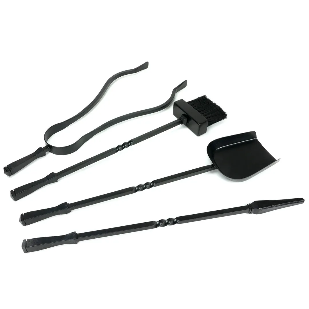 Arc Hanging Fireplace Tool Set - Matt Black