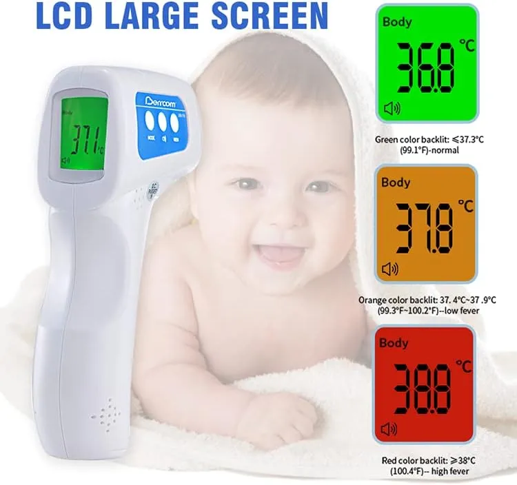 Berrcom 3-in-1 Non-Contact Infrared Forehead Digital Thermometer With Fever Warning