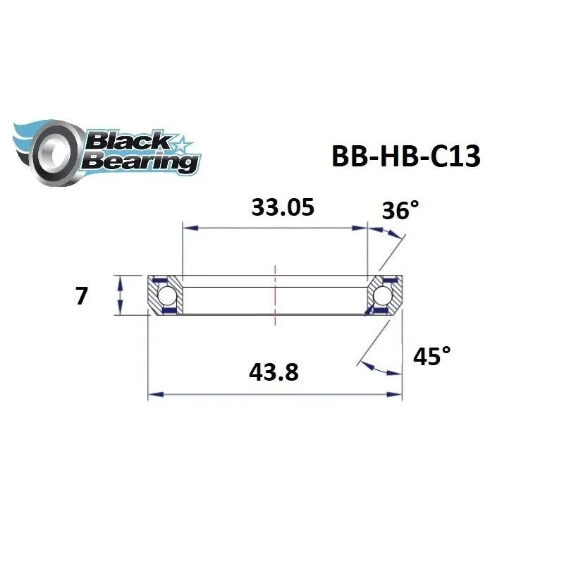 Blackbearing C13 33.05x43.8x7mm 36/45° Headset Bearing