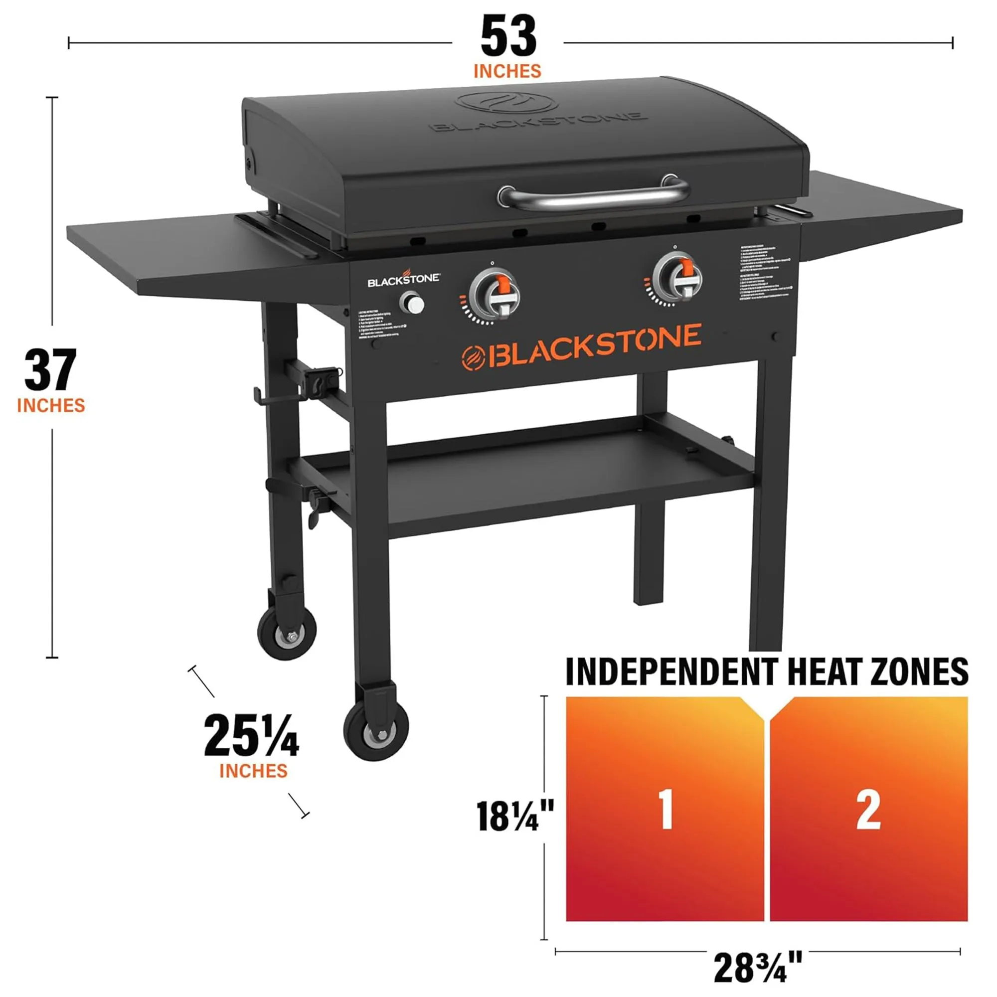 Blackstone 28" Omnivore Griddle w/X Braced Hood Propane Gas Outdoor Stove, Black