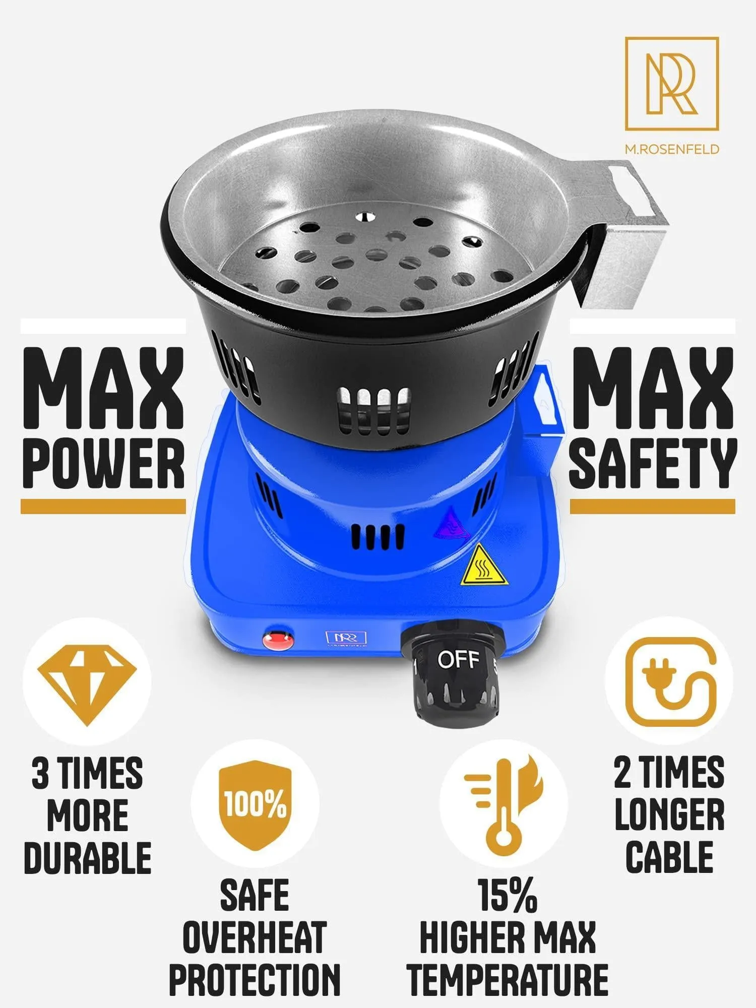 Blue Multipurpose Electric Charcoal Starter Electric Charcoal Burner ETL Stove