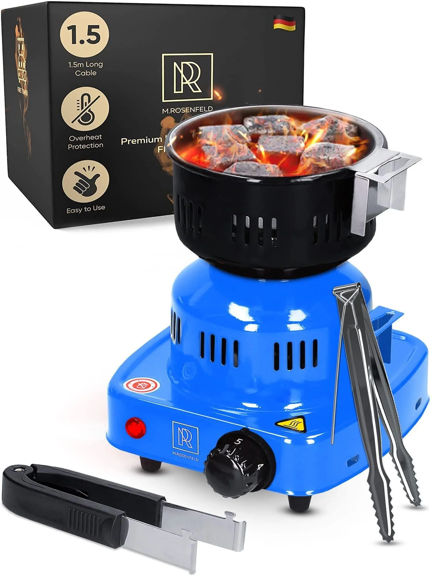 Blue Multipurpose Electric Charcoal Starter Electric Charcoal Burner ETL Stove