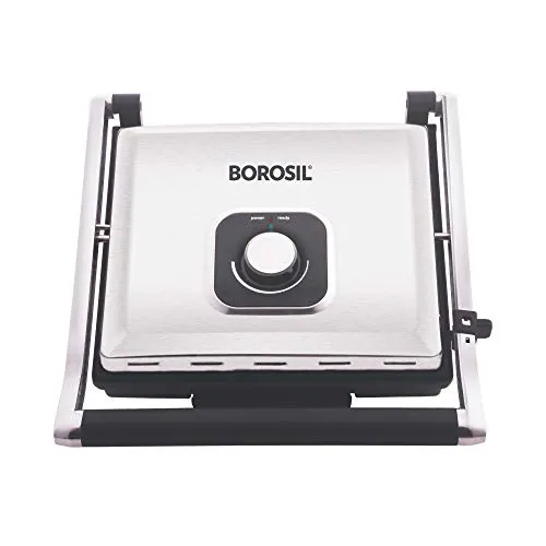 Borosil Super Jumbo 2000-Watt Grill Sandwich Maker, Black