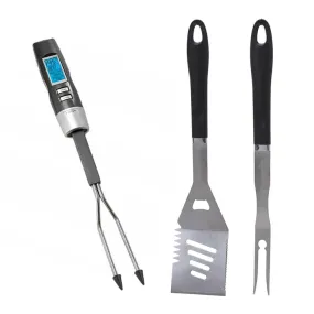 Braai Tool Set of 3 - Thermometer, Spatula and Fork