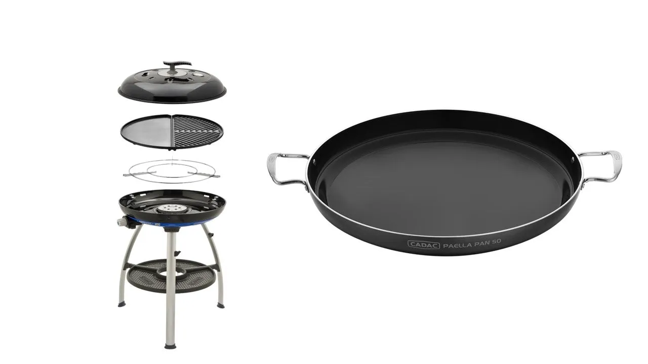 Cadac Carri Chef 50 Gas BBQ With Plancha & Paella Pan Combo