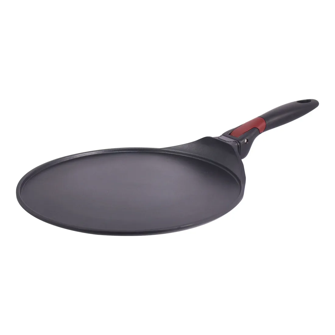 Click Space Saver 30 cm Non-stick Dosa Tawa, Induction Bottom, Foldable Handle, Aluminium, 4mm, 2 Years Warranty, Black