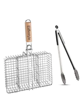 Ecolifestyle Braai Grill Basket & Tongs