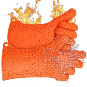 Ekogrips BBQ Oven Gloves | Best Versatile Heat Resistant Grill Gloves | Lifetime Replacement | Insulated Silicone Oven Mitts For Grilling | Waterproof | Full Finger, Hand, Wrist Protection | 3 Sizes