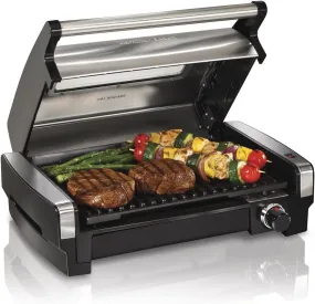 Electric Indoor Searing Grill with Viewing Window and adjustable Temperature Control to 450F, 118 sq. in.