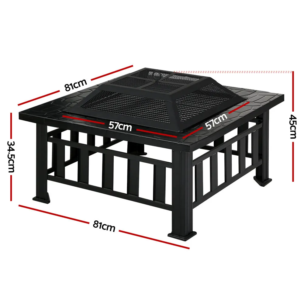 Fire Pit BBQ Table Grill Outdoor Garden Wood Burning Fireplace Stove