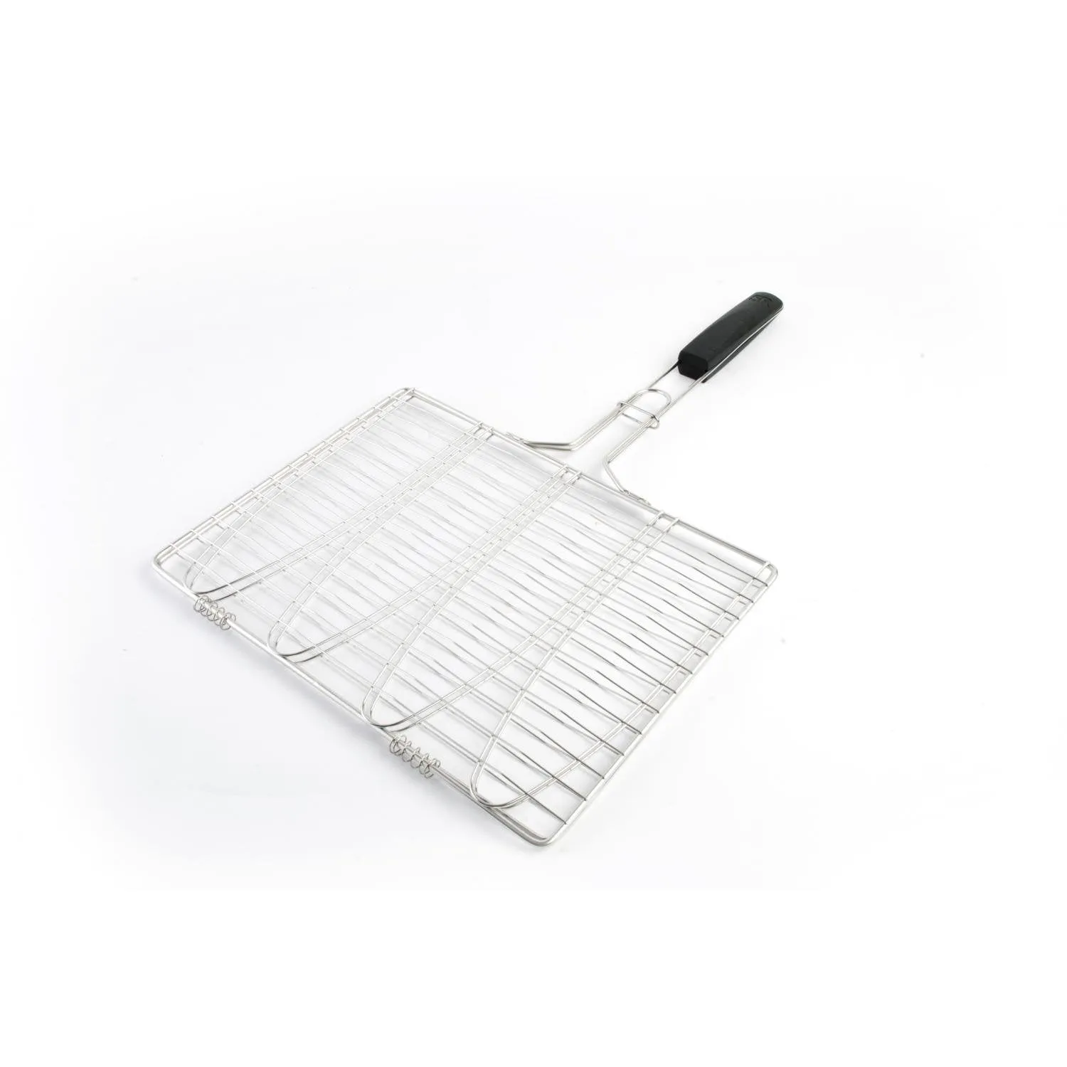 Fish Grilling Basket - Trout BBQ Grill Basket - Holds 4 Whole Fish - Stainless Steel With A Soft Grip