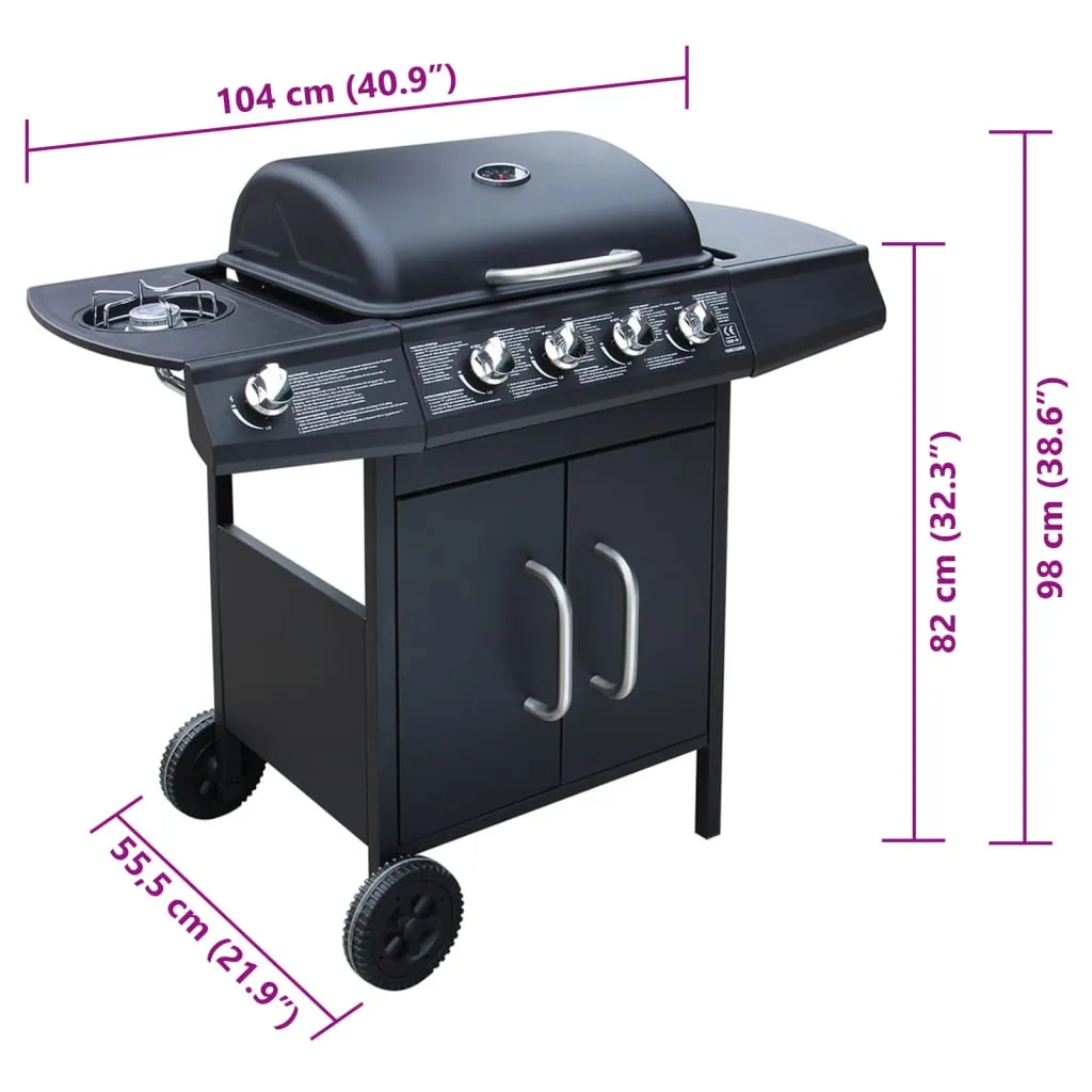 Gas Barbecue Grill 4 1 Cooking Zone Black