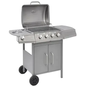 Gas Barbecue Grill 4 1 Cooking Zone Silver