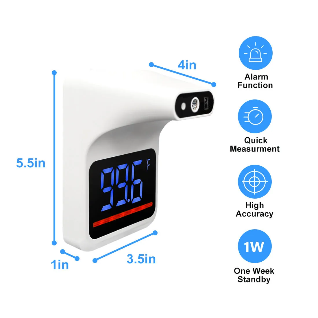 Gen 2 Wall-Mounted Thermometer Reader With Bluetooth iOS App