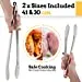 Grill Tongs For Cooking Bbq - 12 & 16" Set Of 2 Heavy Duty Grilling Cooking