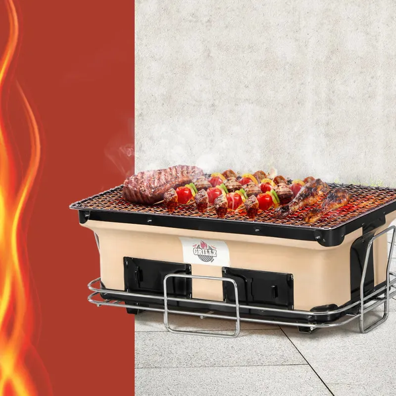 Grillz Ceramic Hibachi BBQ Grill Tabletop Charcoal Smoker