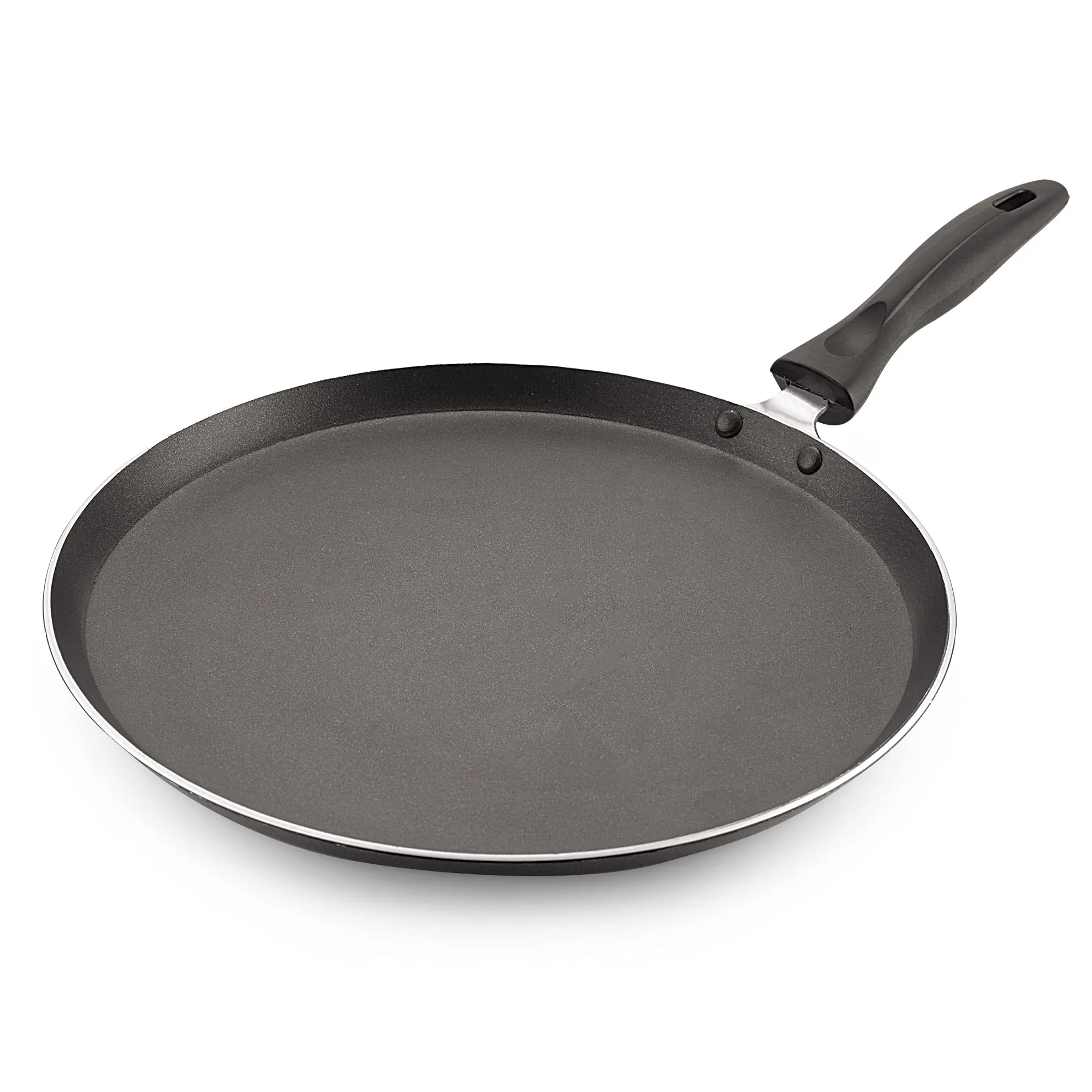 Magnus Optima Non-Stick Aluminum Dosa/Roti Tawa, Gas Stove Compatible,275 mm, 3 mm Thickness, (Grey & Black)