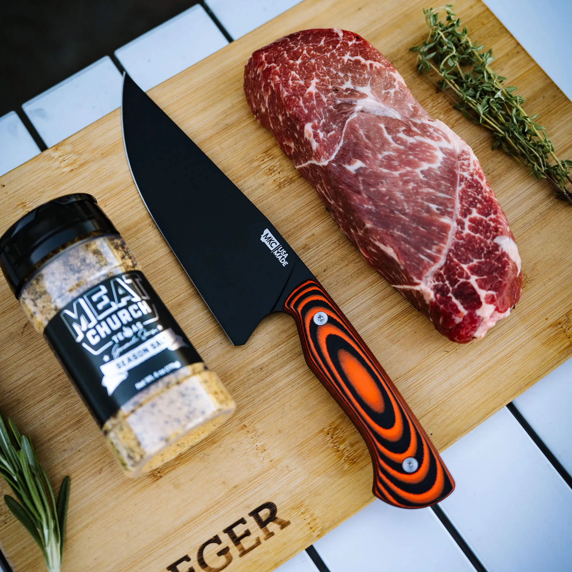 MEAT CHURCH CHEF KNIFE - ORANGE & BLACK