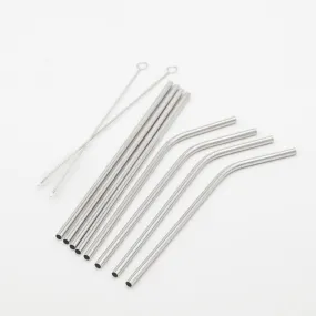 Metal Drinking Straws - Silver (8 Pack)