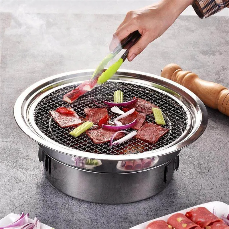 Portable Korean Style Stainless Steel Charcoal Camping Grill