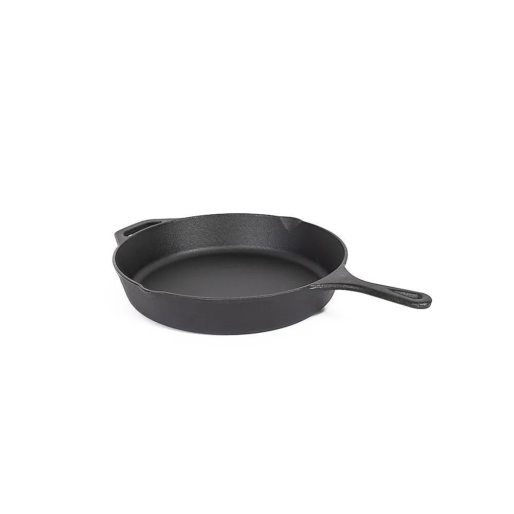 Pre-Seasoned Cast Iron Non-Stick Skillet with Pour Spouts - 30cm