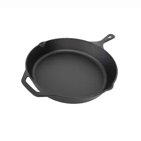 Pre-Seasoned Cast Iron Non-Stick Skillet with Pour Spouts - 30cm