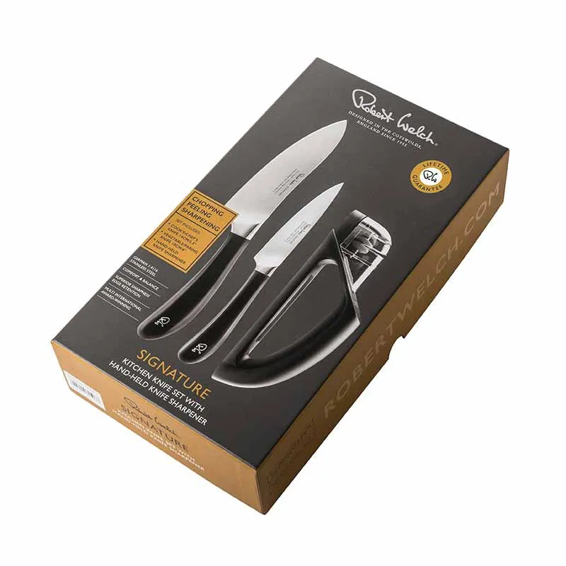 Robert Welch Signature Essentials Kitchen Knife Set with Knife Sharpener