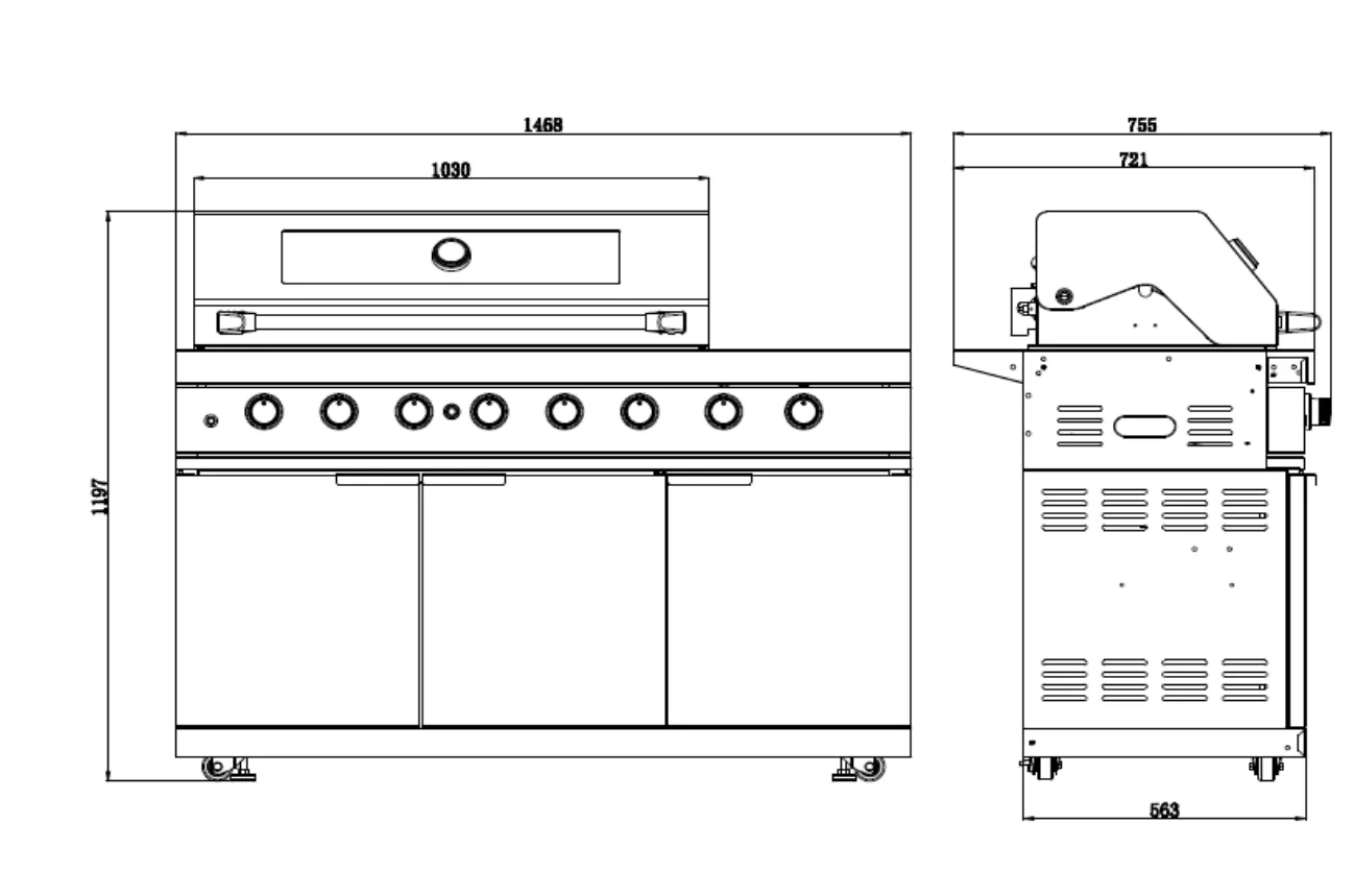 Rockpool Black 6B   21” Kamado Smoker : Designer Outdoor Kitchen BBQ Package Inc Wok Burner, Fridge, Sink, Rotisserie & BBQ Covers