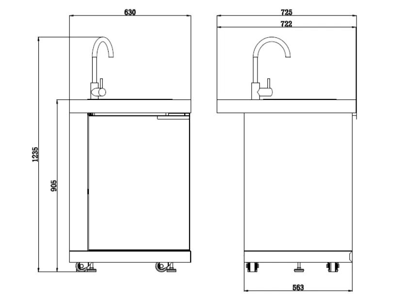 Rockpool Black 6B   21” Kamado Smoker : Designer Outdoor Kitchen BBQ Package Inc Wok Burner, Fridge, Sink, Rotisserie & BBQ Covers