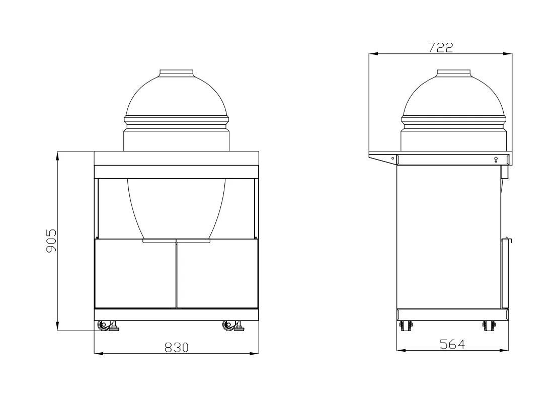 Rockpool Black 6B   21” Kamado Smoker : Designer Outdoor Kitchen BBQ Package Inc Wok Burner, Fridge, Sink, Rotisserie & BBQ Covers