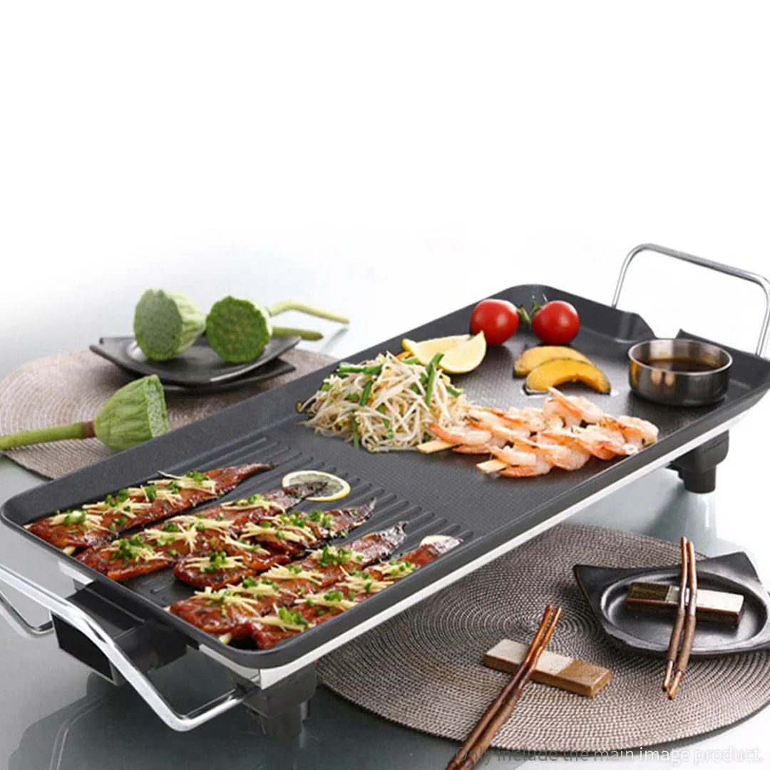 SOGA 68cm Electric BBQ Grill Teppanyaki Tough Non-stick Surface Hot Plate Kitchen 6-8 Person