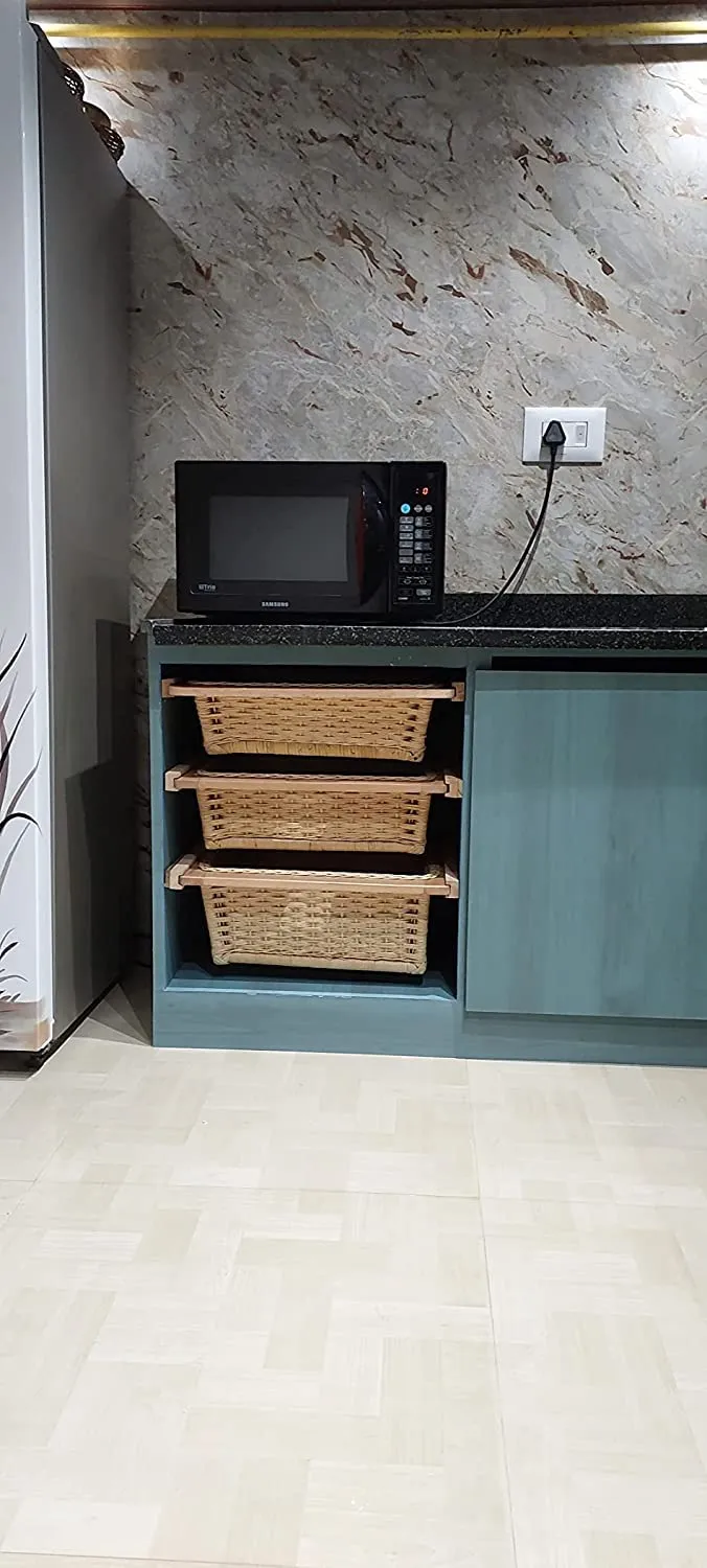 Wicker Basket for Modular Kitchen | Pull Out Basket 20 x 18 x 8 - Sarvani