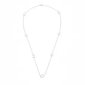 Zirconia in Rolo Chain Necklace